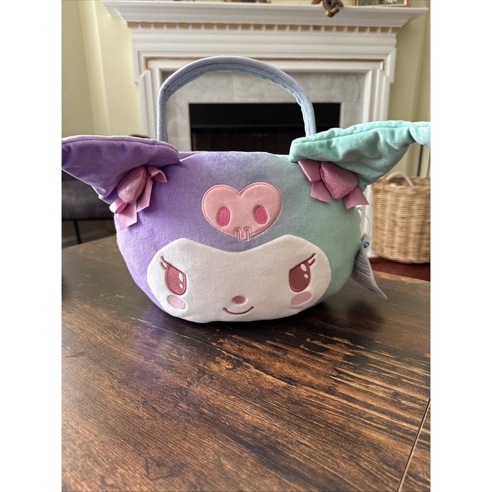 Sanrio Hello Kuromi Plush Gift Basket Stuffed Animal Treat Bucket with Handle